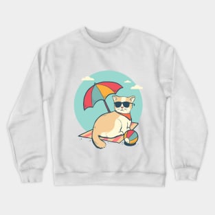 Cat in beach Crewneck Sweatshirt